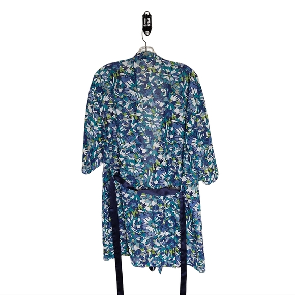 Lingdore Sheer Floral Spring Nightgown Coverup House Coat Belted Chemise - Picture 4 of 9
